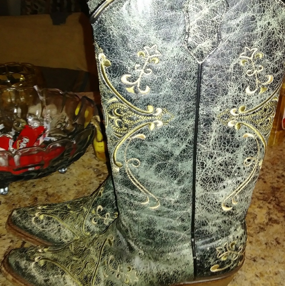 Pointed toe western boots